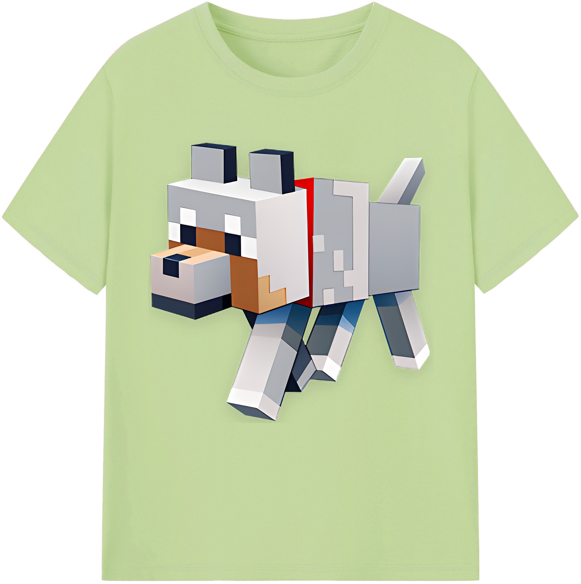 （画像用） マインクラフト ブロックの世界 Minecraft MC Block world 綿100％半袖Tシャツ（フロントプリント）